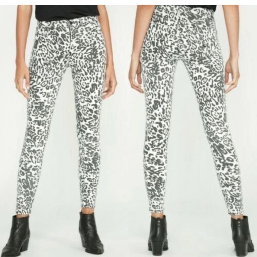 Hudson Barbara Super Skinny Animal Print Jeans 29
